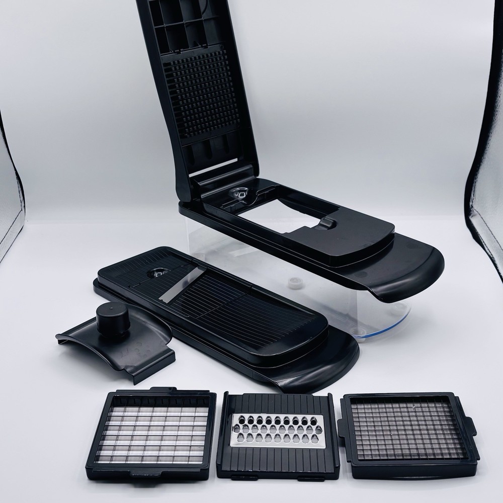 Push Function Food Chopper Black with Interchangeable Blades and Container