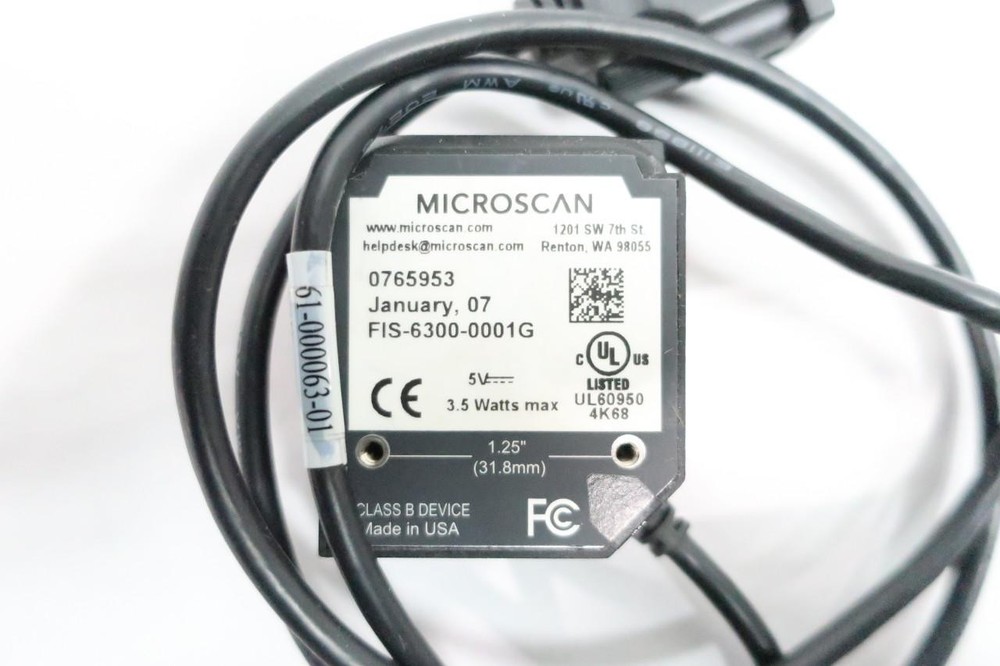 Microscan FIS-6300-0001G Quadrus Mini Bar Code Scanner 5v-dc