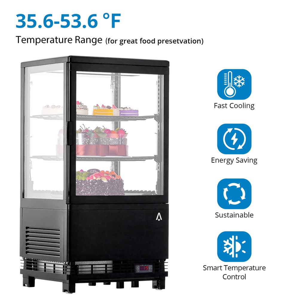 2.1 Cu.FT Commercial Refrigerator Floor Display Case with Interior LED Lighting