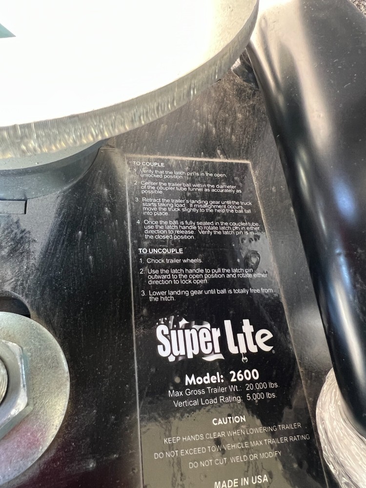 PullRite 2600 SuperLite 20K Single Point (1P) Attachment Fifth Wheel Hitch