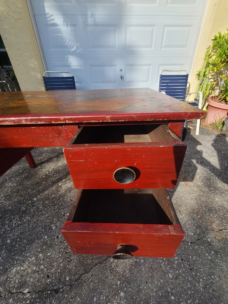 1920s 2 Sided VINTAGE Childs SCHOOL Desk SOLID OAK/ Rare