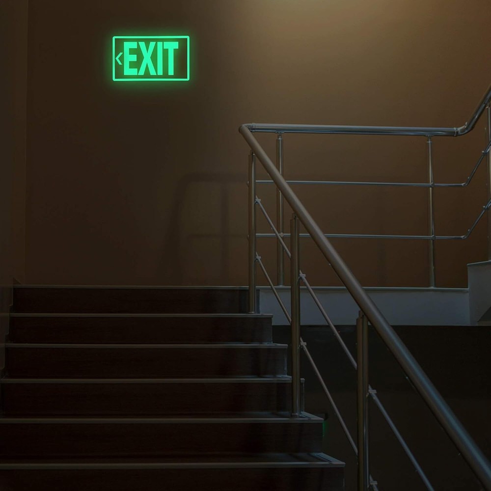 EXIT Signs Glow In The Dark EXIT Decals 3 Pack 12"x7" EXIT Photoluminescent Sign
