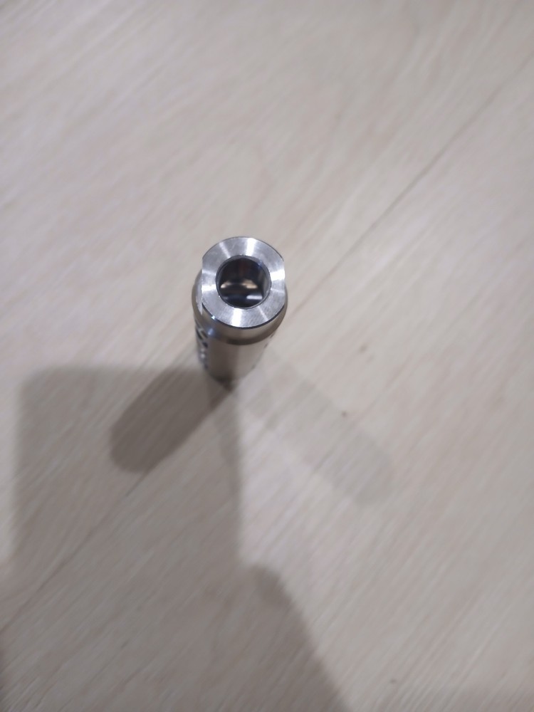 Stainless Steel Brake Handle Decorative Muzzle 1/2-28 Thread .255 Thru Hole.