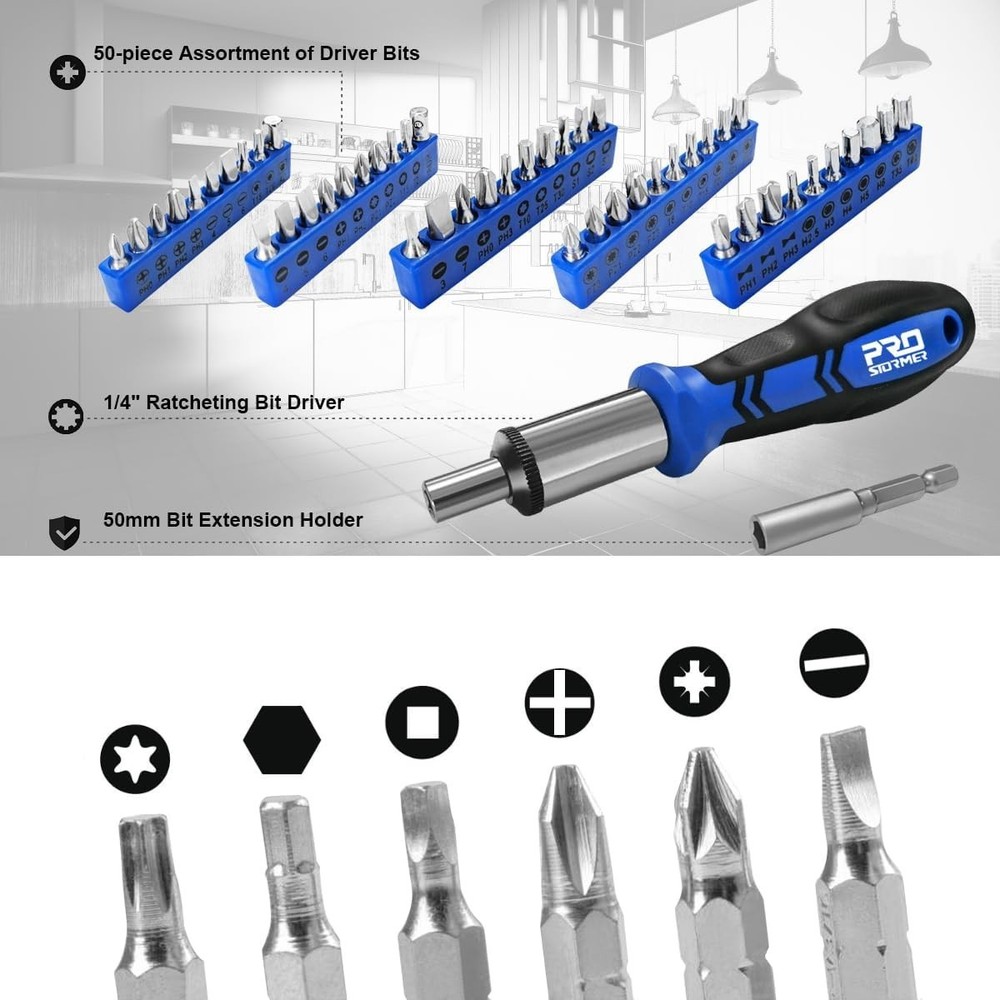 259-Piece Tool Kit, General Household Hand Tool Set with Plastic Storage Tool...