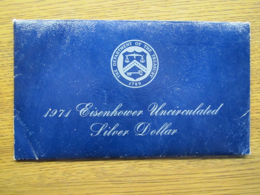 1971 S Eisenhower Silver Dollar - Bright Uncirculated - Original Packet - COA