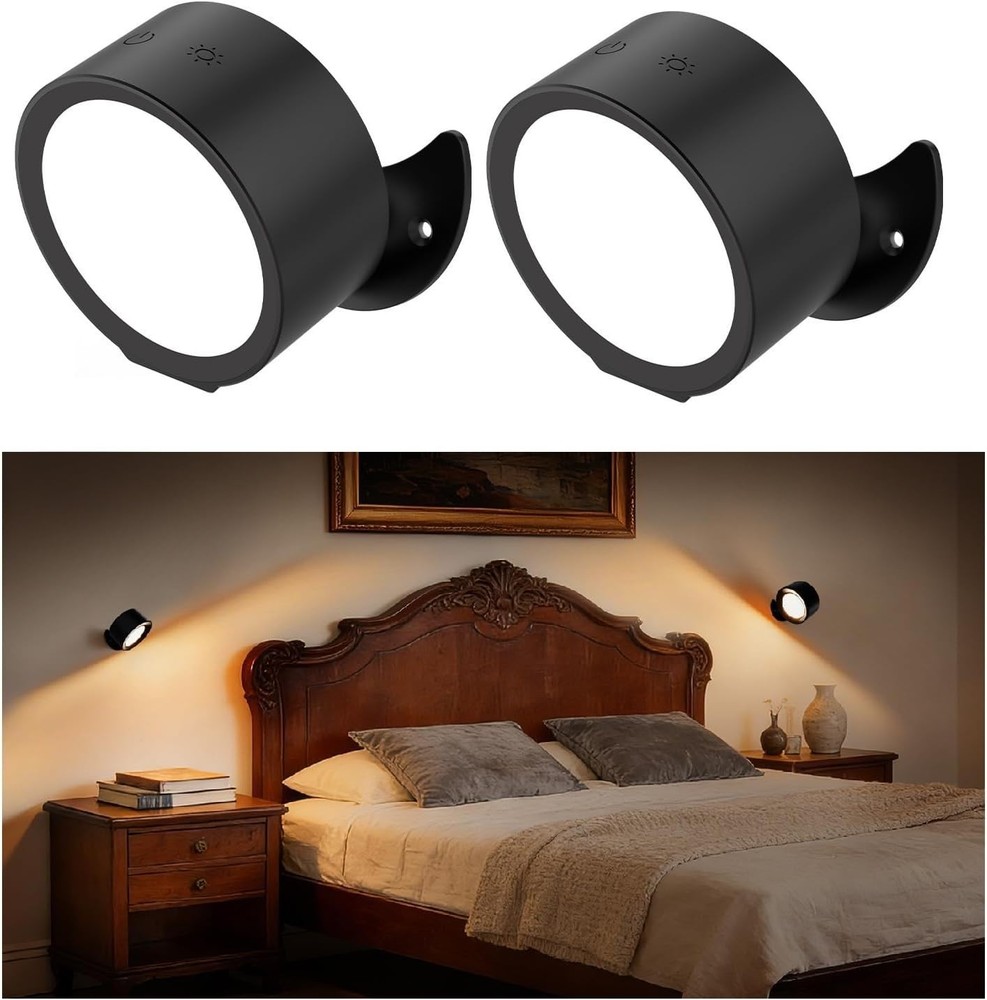 Battery Operated Wall Sconce, Remote Control, Wireless Rechargeable Mounted, ...