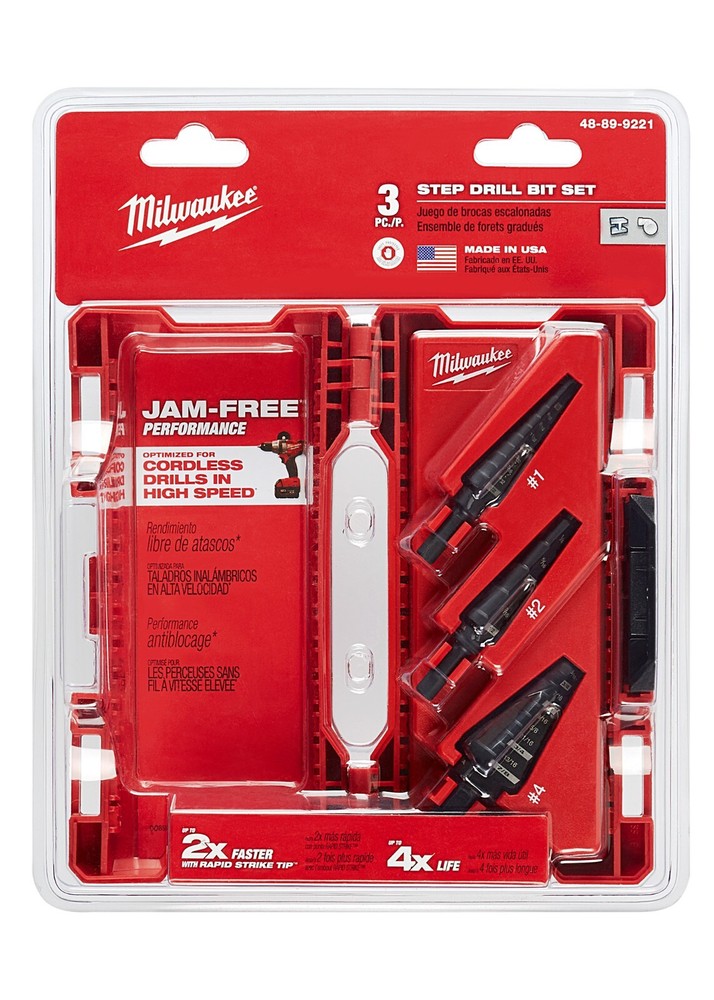 Milwaukee 48-89-9221 Step Drill Bit Set (3 PC)