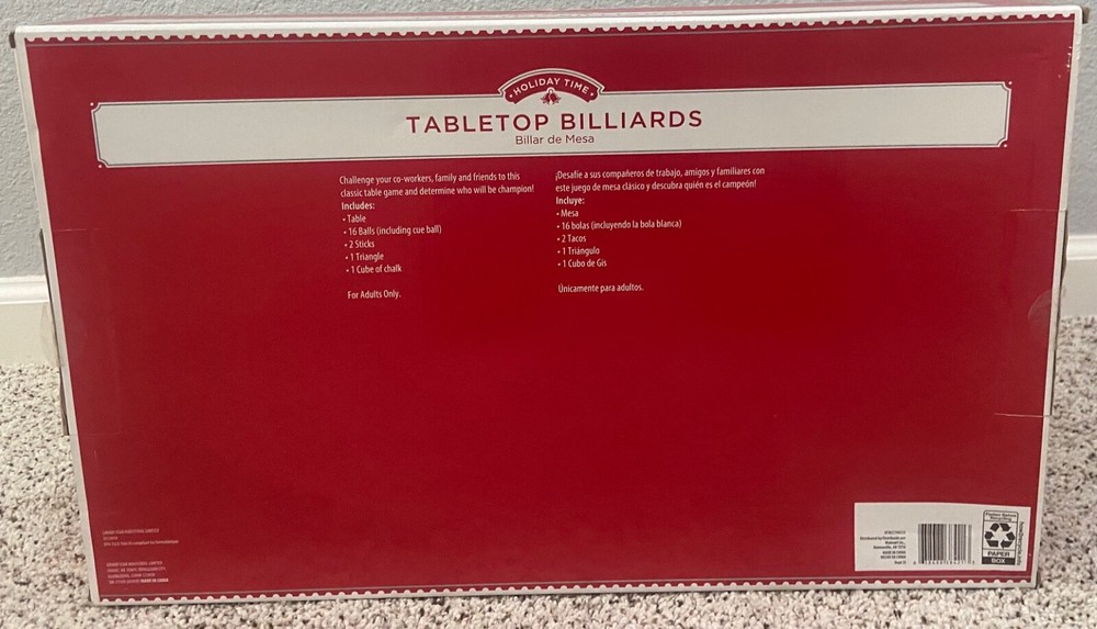 *NEW* (Holiday Time) Tabletop Billiards Super Fun Classic Mini Pool Table