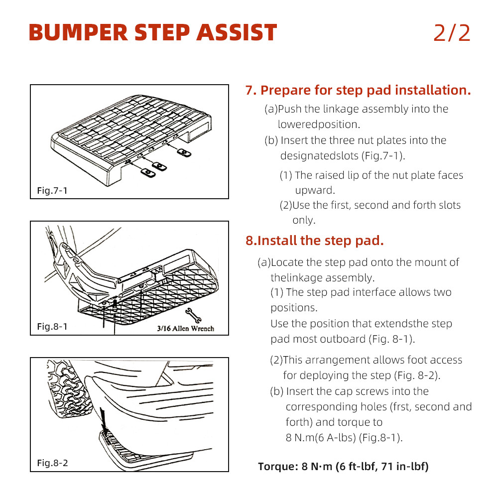 For Dodge Ram 1500 2500 3500 Rear Tailgate Bed Side Step Retractable Bumper Step