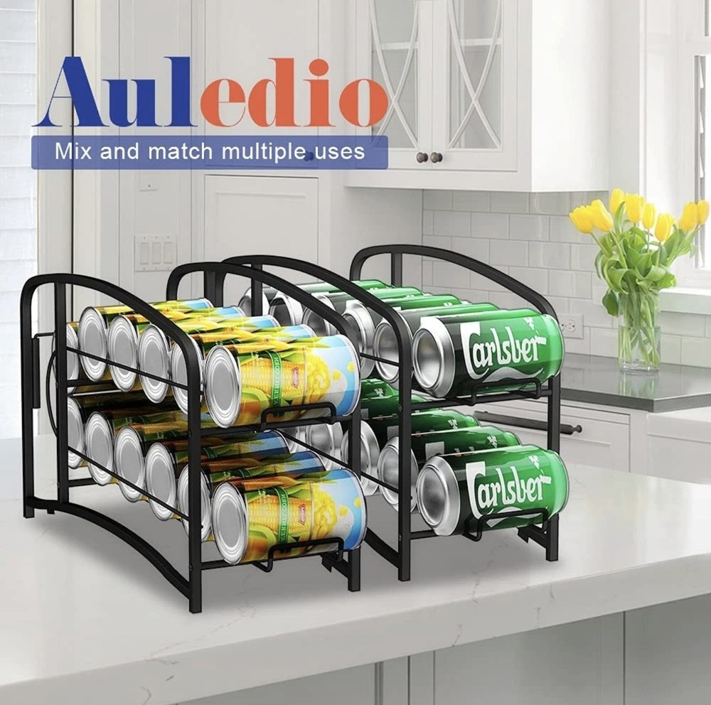 Stackable Beverage Can Dispenser Rack, Storage Organizer Holder for Canned