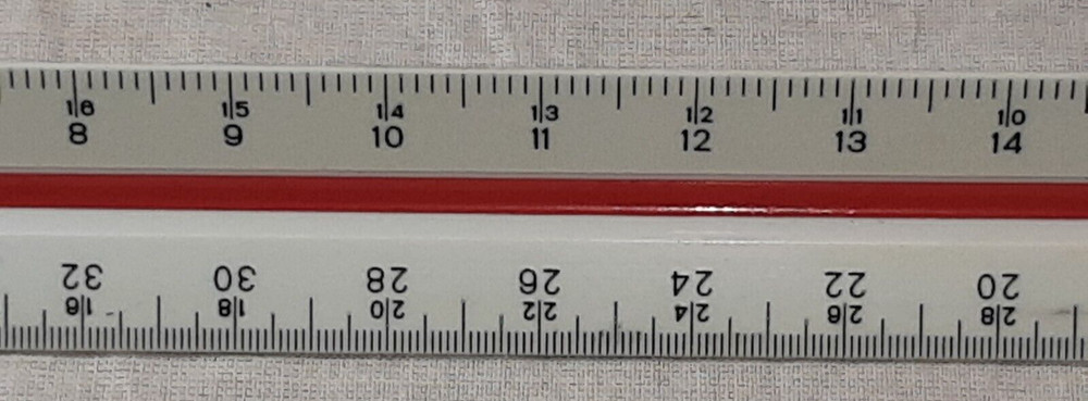 Staedtler-Mars 987 18-34 Engineer Triangular 3 Sided Ruler Colors German Drafti