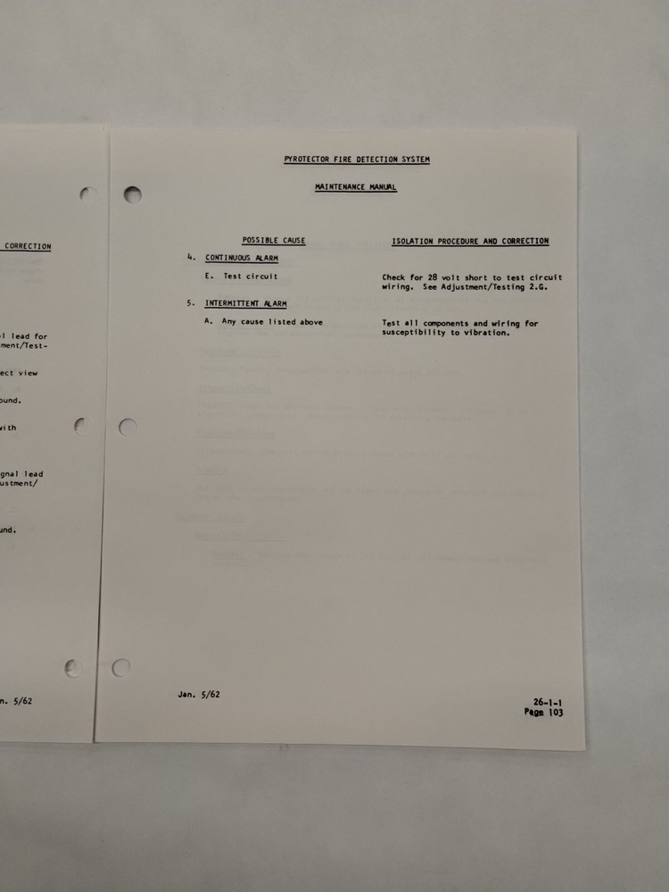 Chloride Pyrotector Fire Detection System Maintenance Manual-Original