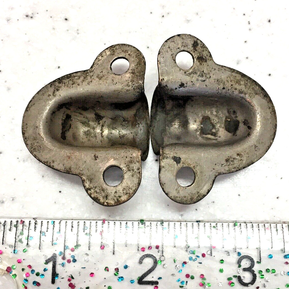 Vintage Gibson Style Leather Mustache Handle Replacement Hardware Salvaged Parts