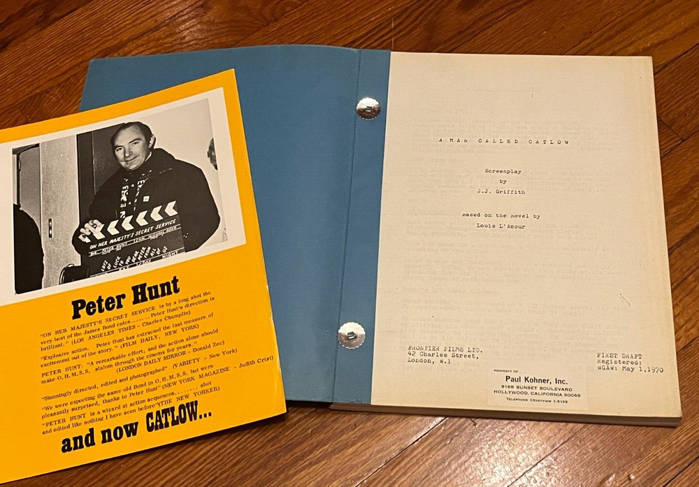 CATLOW Rare Original 1970 Movie Script Western Yul Brynner