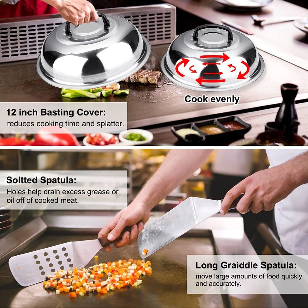 Griddle Accessories Kit, 144 Pcs Grill Tools Set for Silver