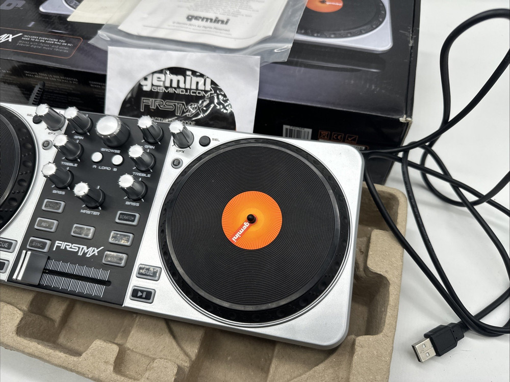 Gemini Firstmix Digital USB DJ Controller For PC for Microsoft & Apple w/ Disc
