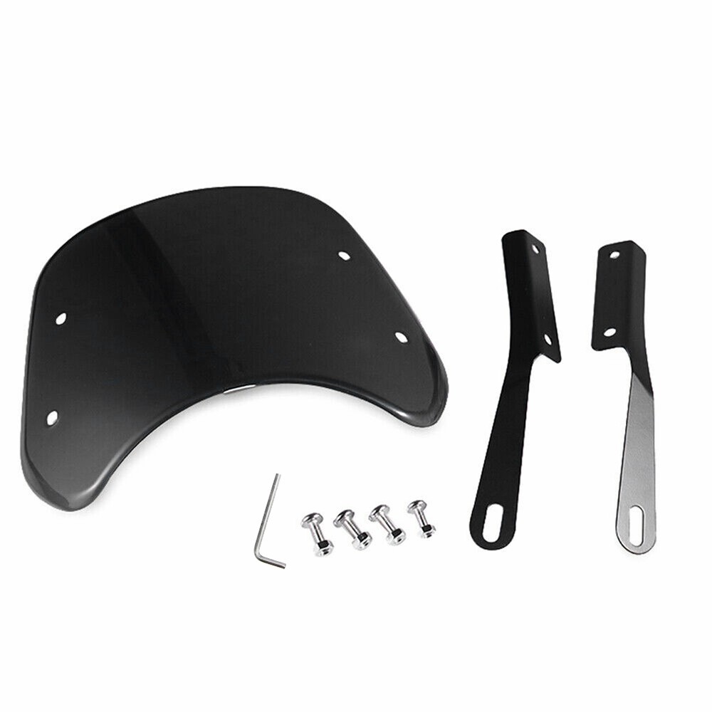 Universal 5"-7" Round Headlight Motorcycle BLACK Windshield Windscreen For Honda