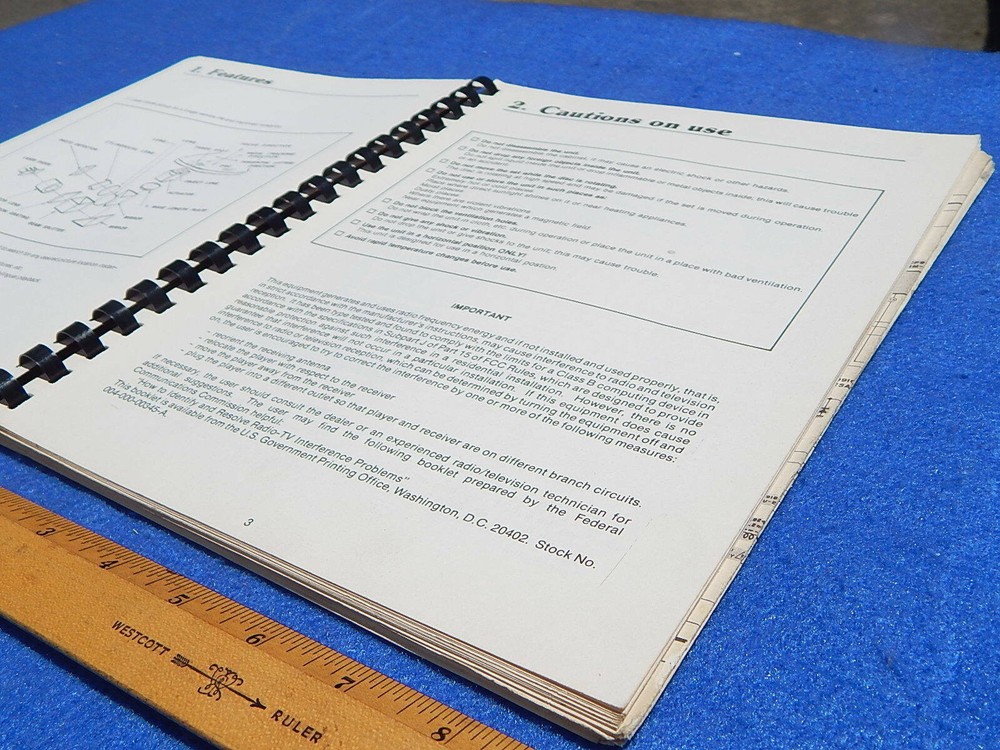 1984 Bally/Midway Laser Video Disc Player Operation Instructions Service Manual