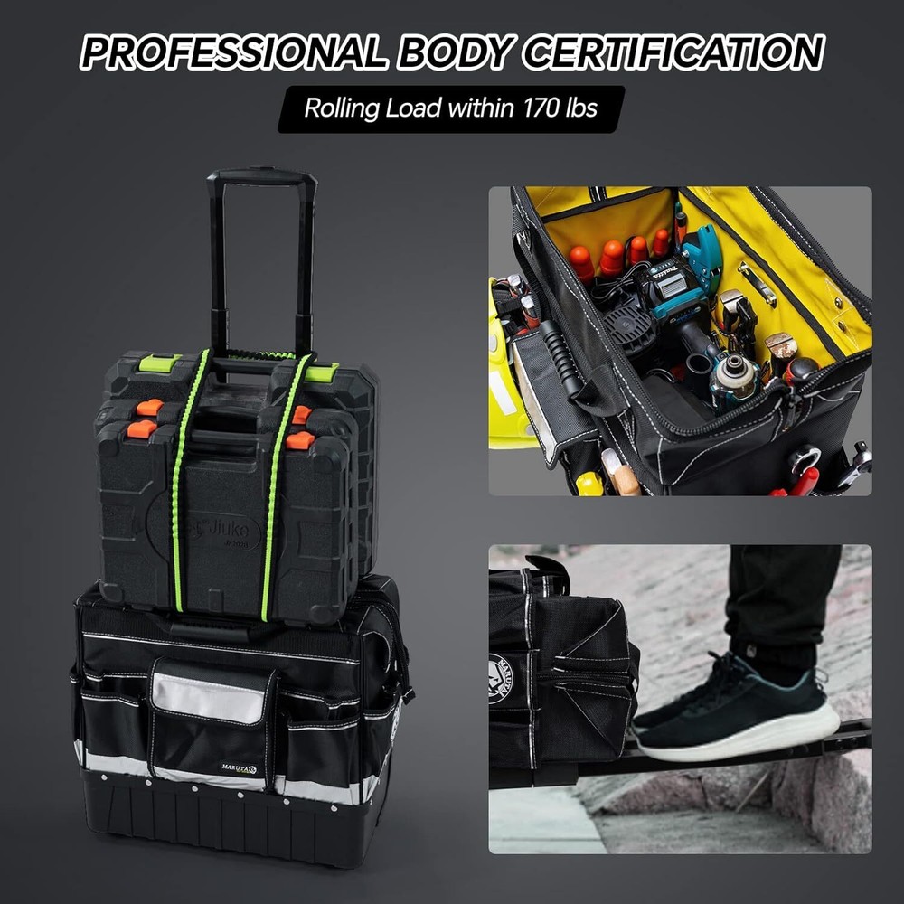 MARUTAI 18‘’ Rolling Tool Bag, Waterproof Tool Bag with Wheels