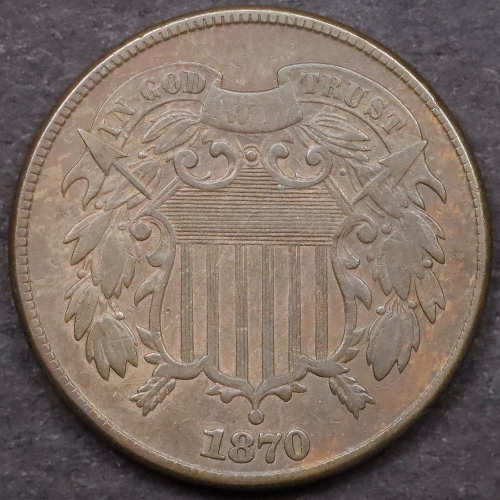 1870 Two Cent Piece - XF