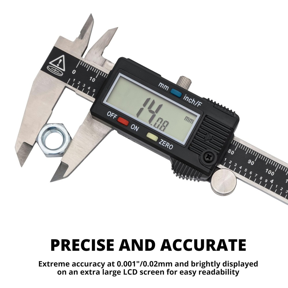 01407A Electronic Digital Caliper Measuring Tool, 0 - 6 Inches Stainless Stee...