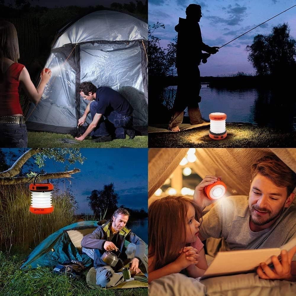 THORFIRE Collapsible LED Camping Lantern Rechargeable, Portable Hand Orange