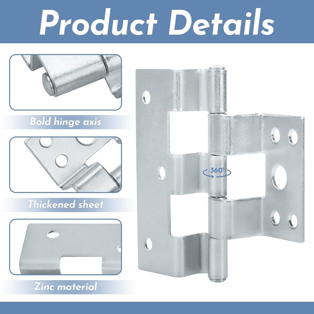 3 Pack Door Hinges for Combination Doors Replacement Elixir Mobile Homes...