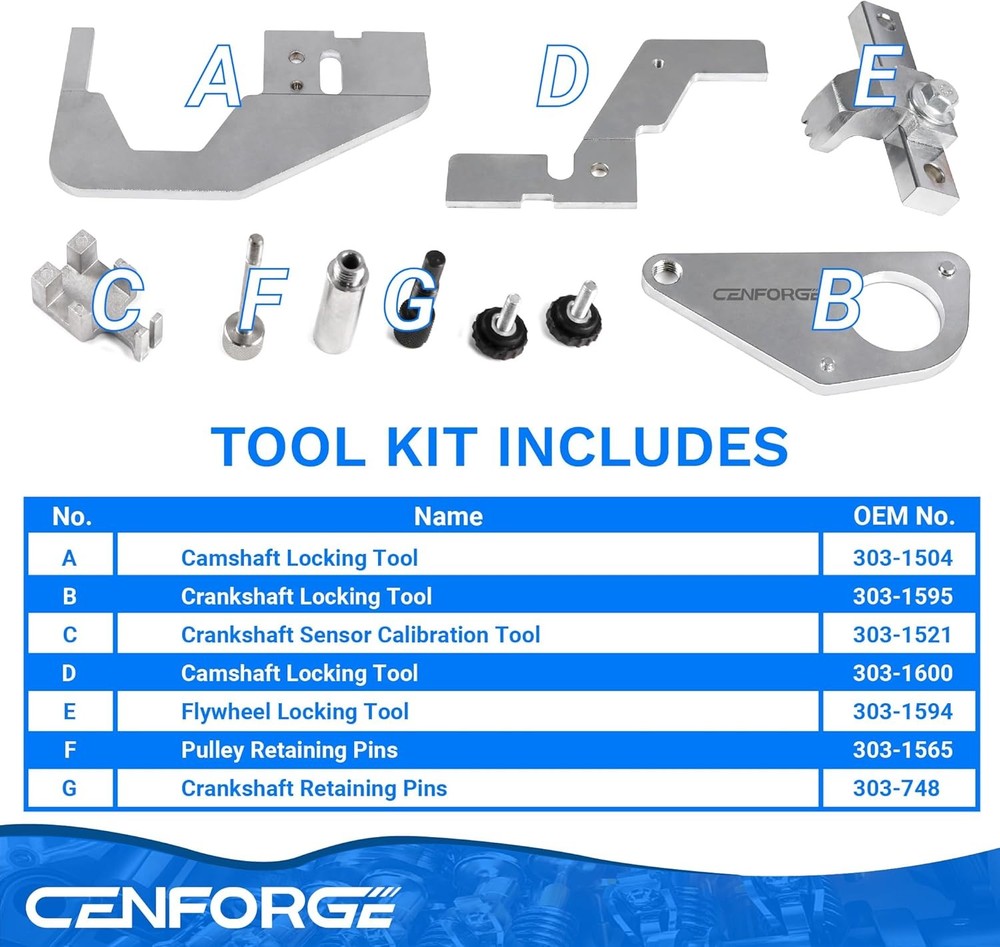 Engine Camshaft Timing Locking Tool Kit, For Ford 2.0T 2.3T Before 2019