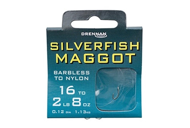 Drennan Silverfish Maggot Hooks to Nylon  - ALL SIZES  -
