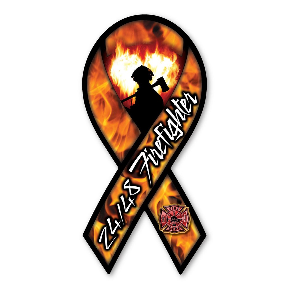 24/48 Firefighter Ribbon Magnet