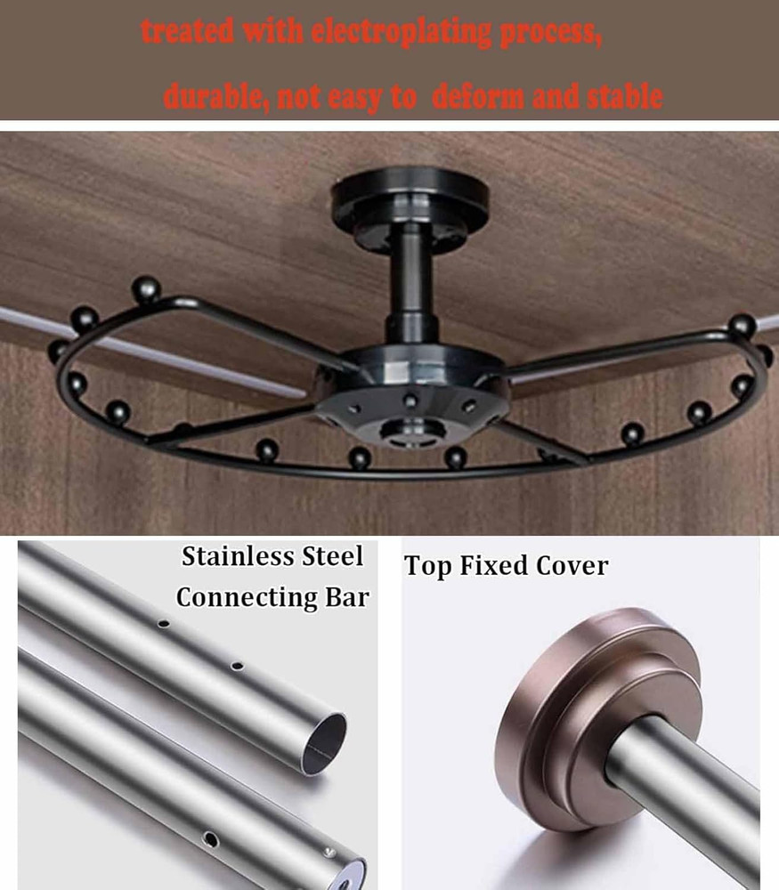 360° Rotating Corner Closet Rod - Space-Saving Heavy Duty Organizer