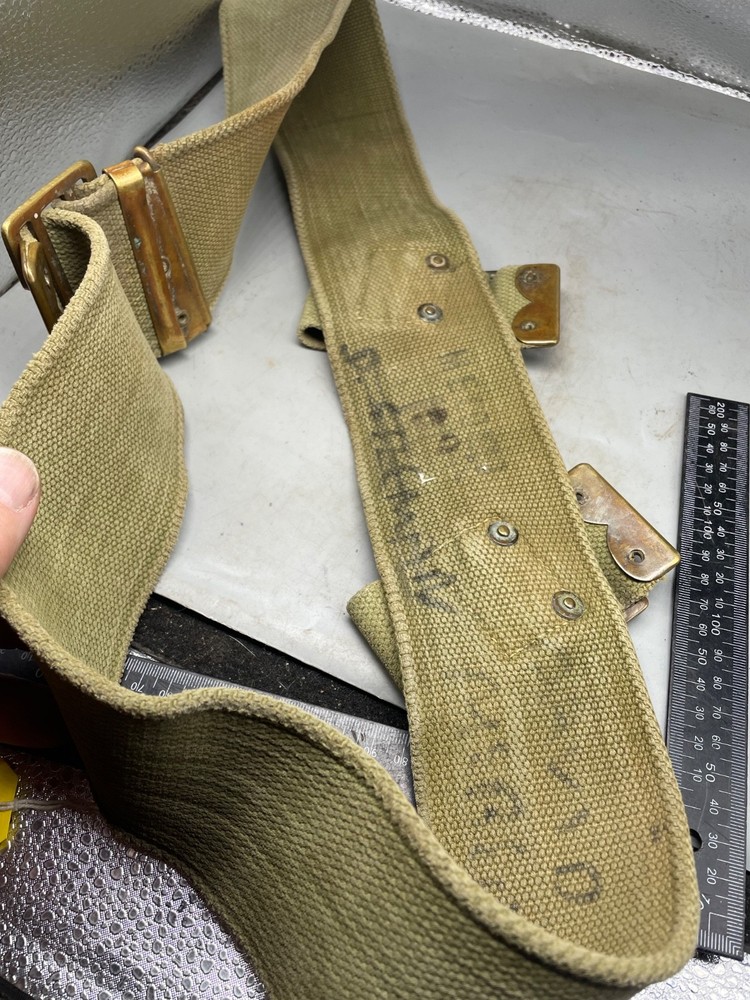 Original WW1 British Army 1908 Pattern Webbing Belt - Approx Size 42" Waist