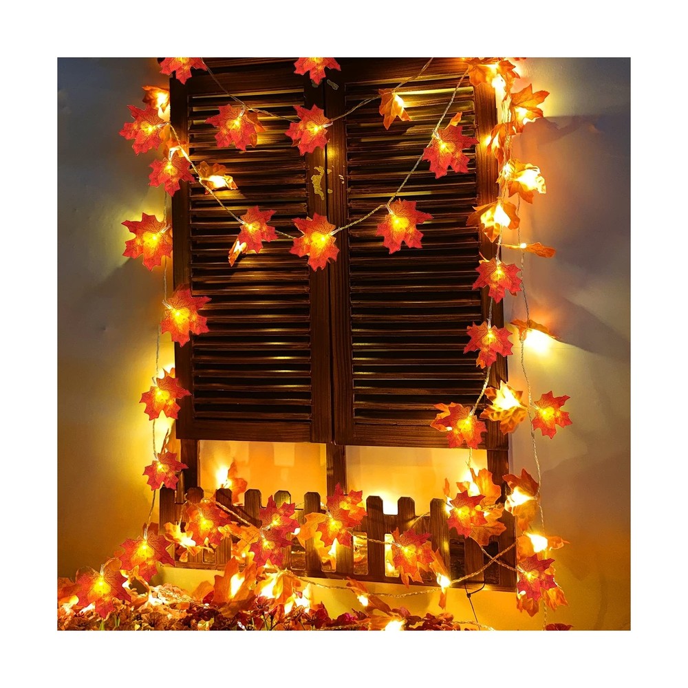 TURNMEON 2 Pack Fall Decor Enlarged Maples Leafed Halloween Fall Decorations ...