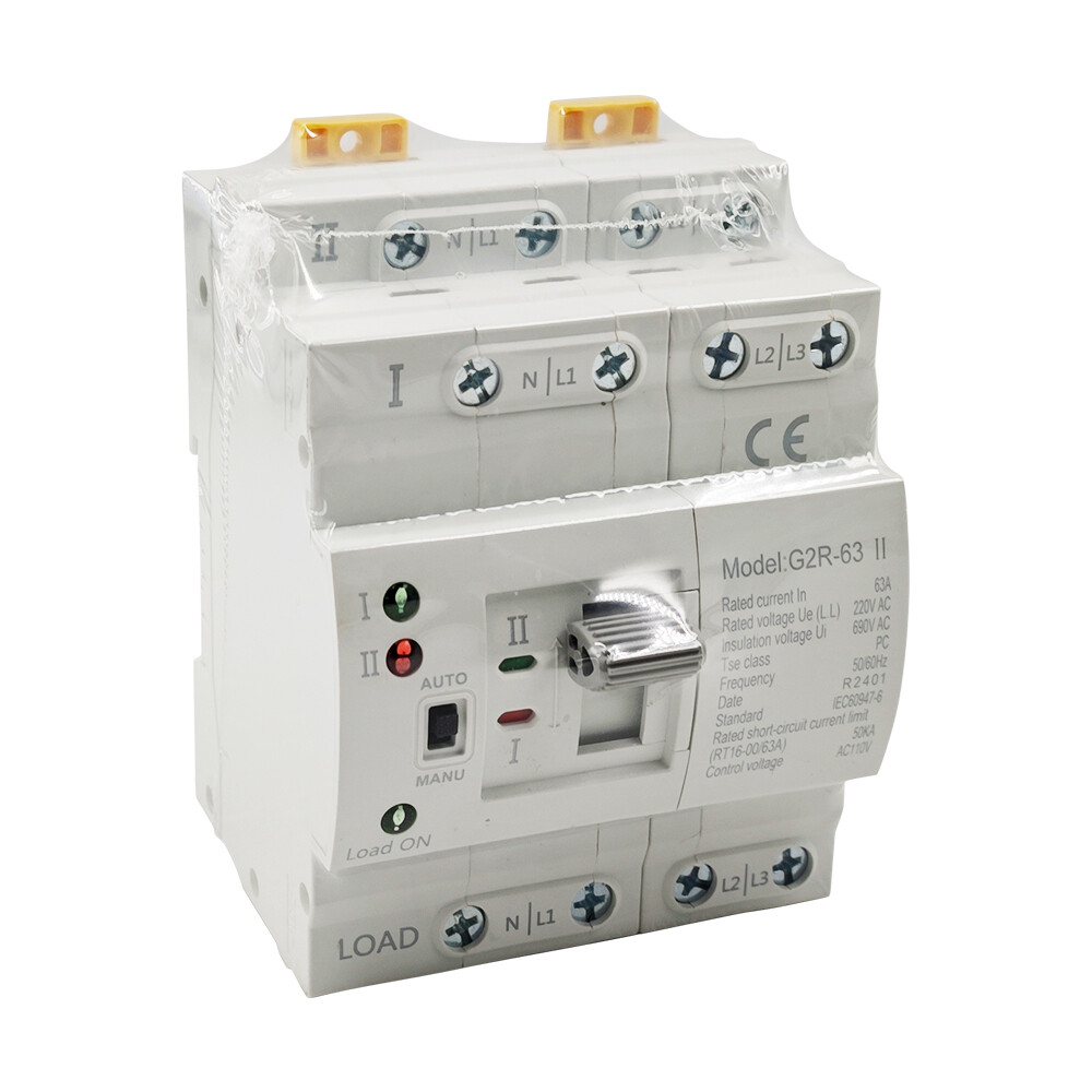 Mini Dual Power NEW Automatic Transfer Switch Grid to Alternator 4P 63A 110V