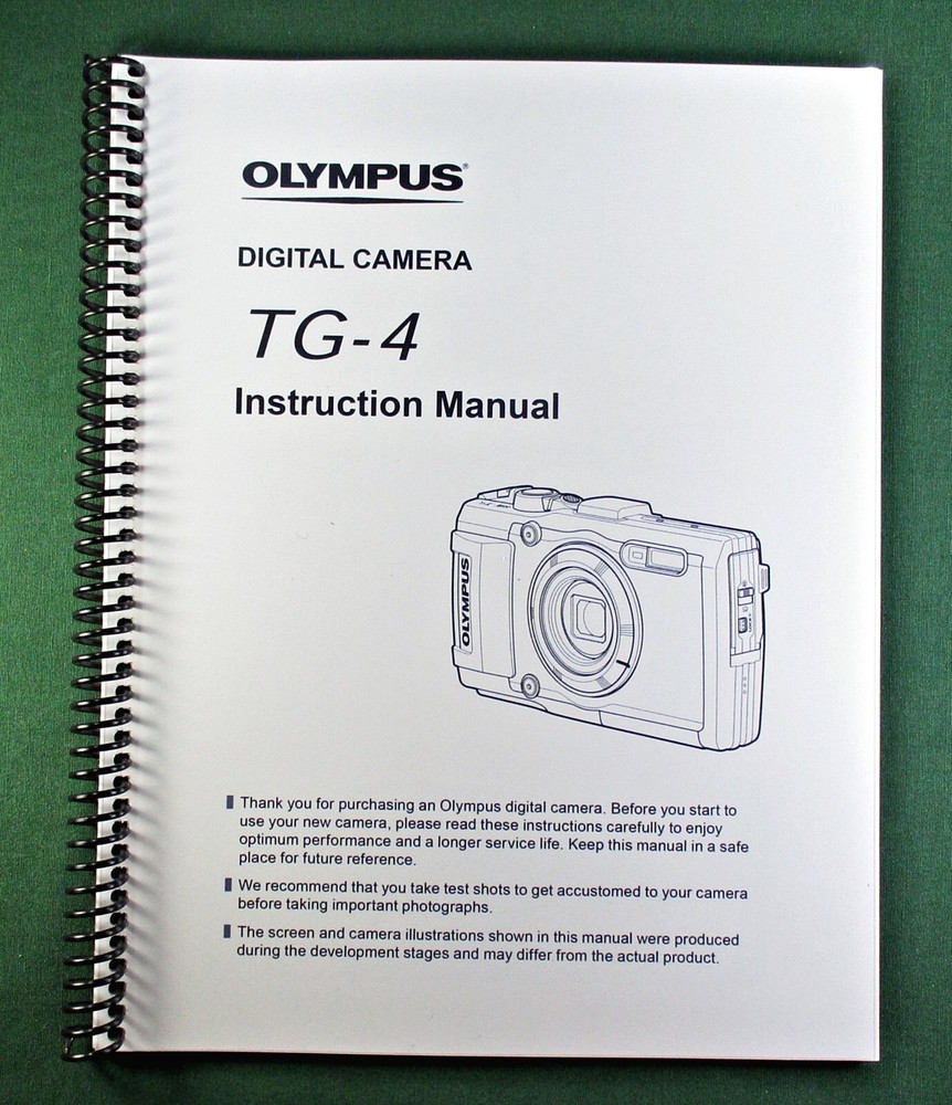 Olympus TG-4 Instruction Manual: 121 Pages & Protective Covers!