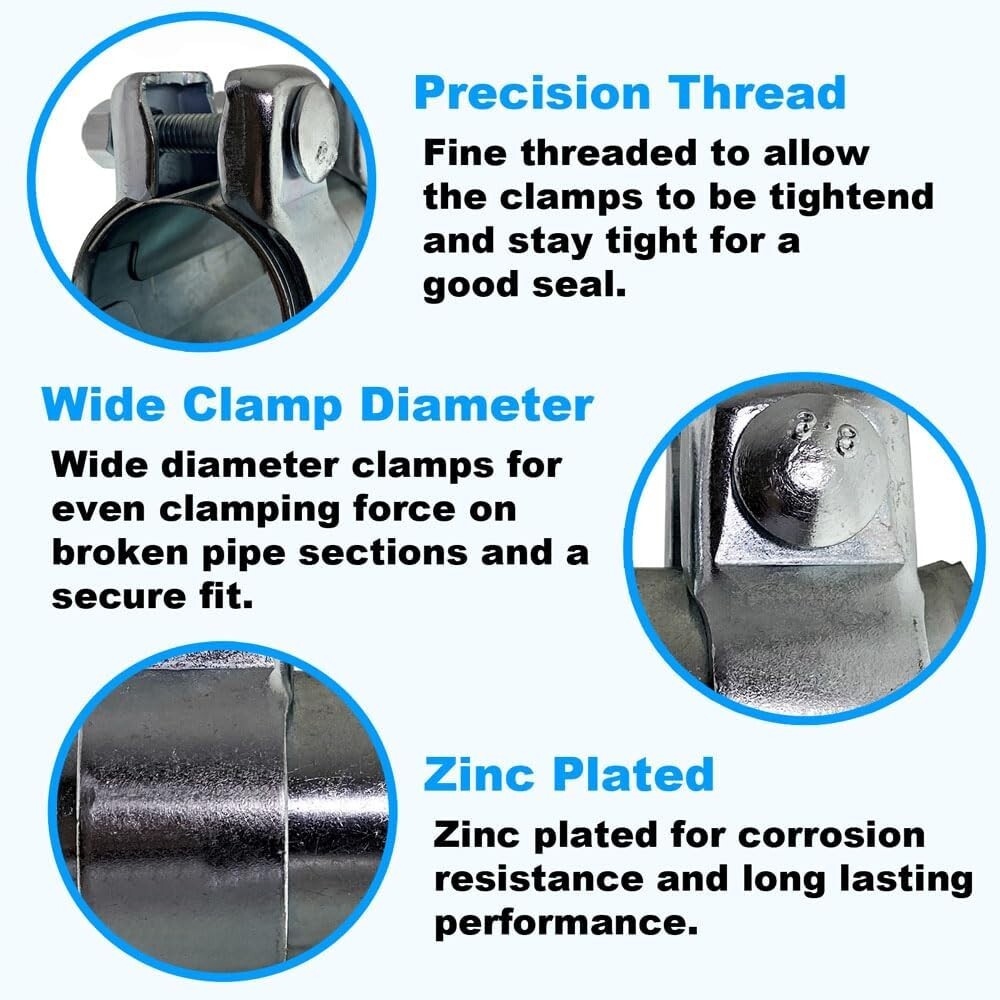 BITS4REASONS E-TECH EC008 H/Duty Adjustable Exhaust Pipe Joiner 44-46, 90MM
