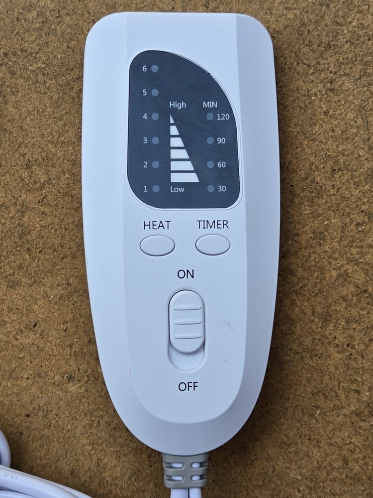 TK-HP2412 Electric Heating Pad Control White 75W 120VAC 4-Prong Controller