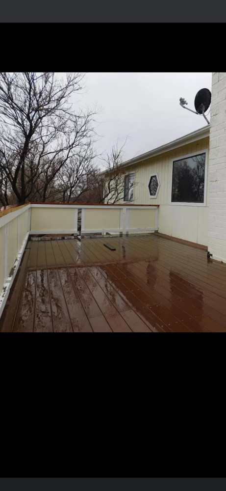 composite decking boards 12x20+ ft deck redwood color