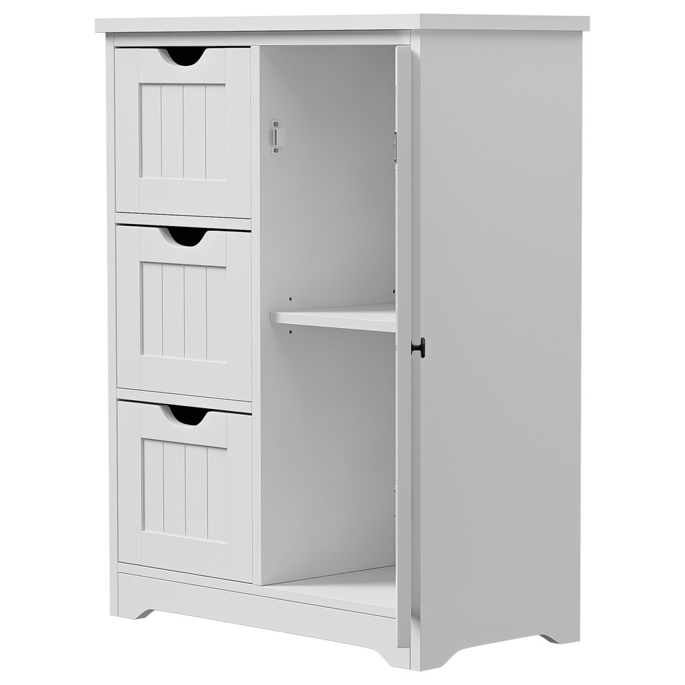 Bathroom Floor Cabinet with Drawer & Adjustable Shelf Kitchen Cupboard Storage