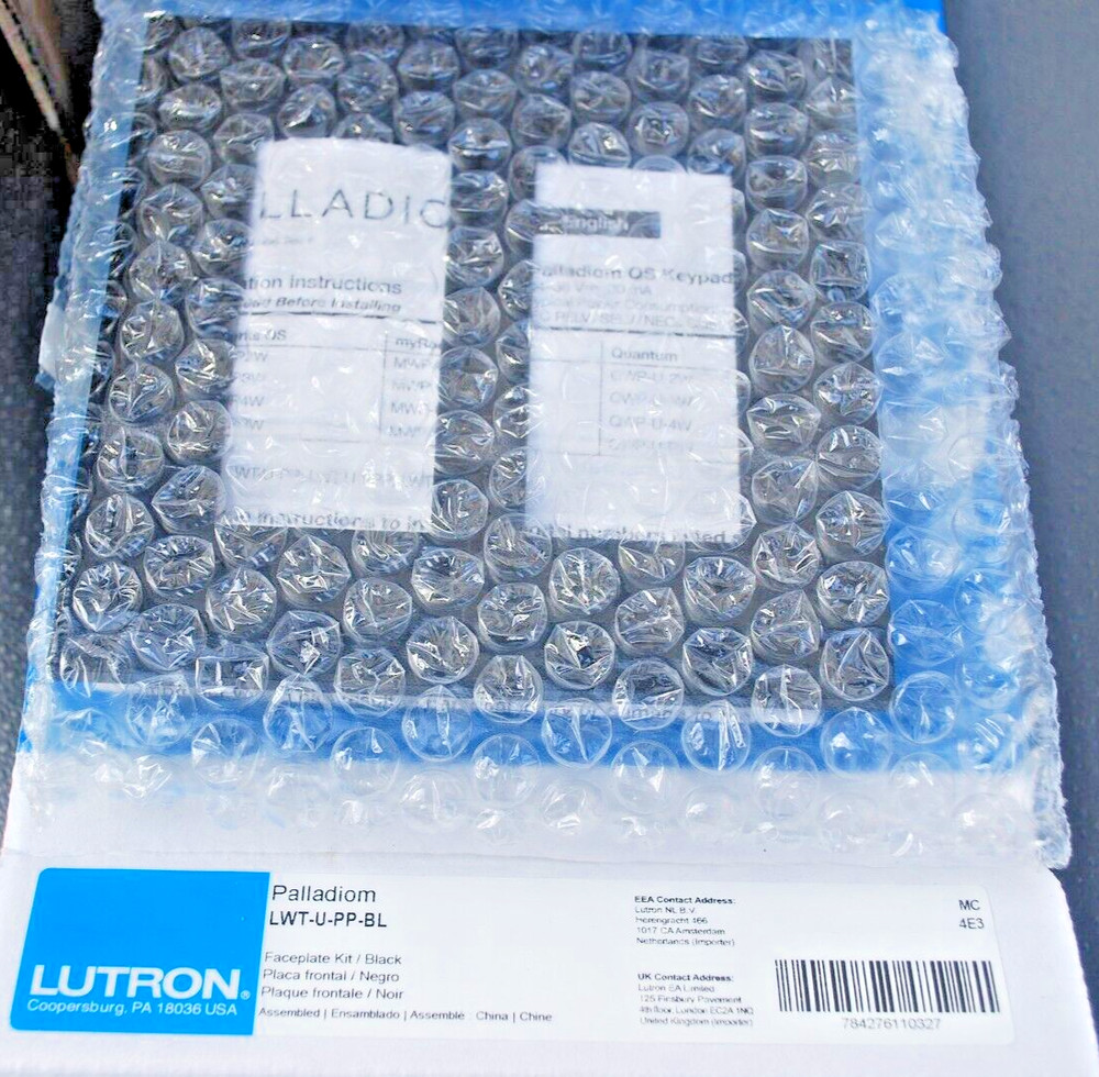 one (1)  Lutron LWT-U-PP-BL New Architectural Wallplate 2 Gang, Black Palladiom
