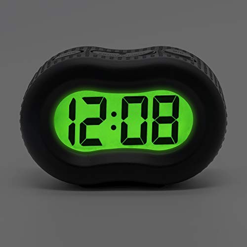 Timelink Smartlight Digital Rubber Outer Shell Alarm Clock (Black)