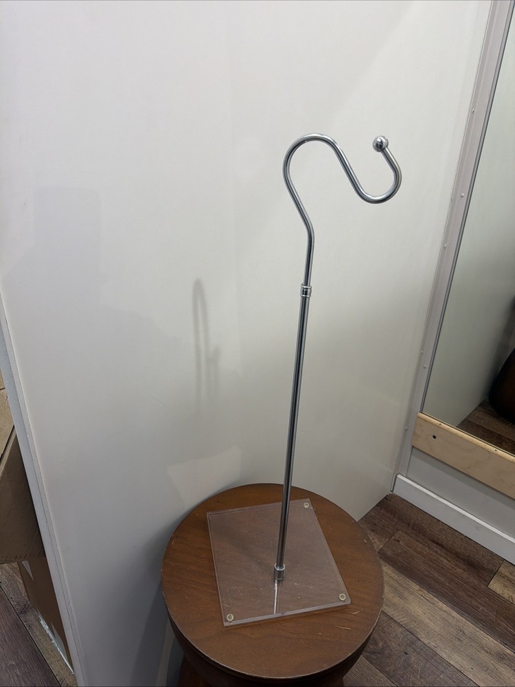 42" Adjustable Single Hook Handbag Display Stand Clear Acrylic Base