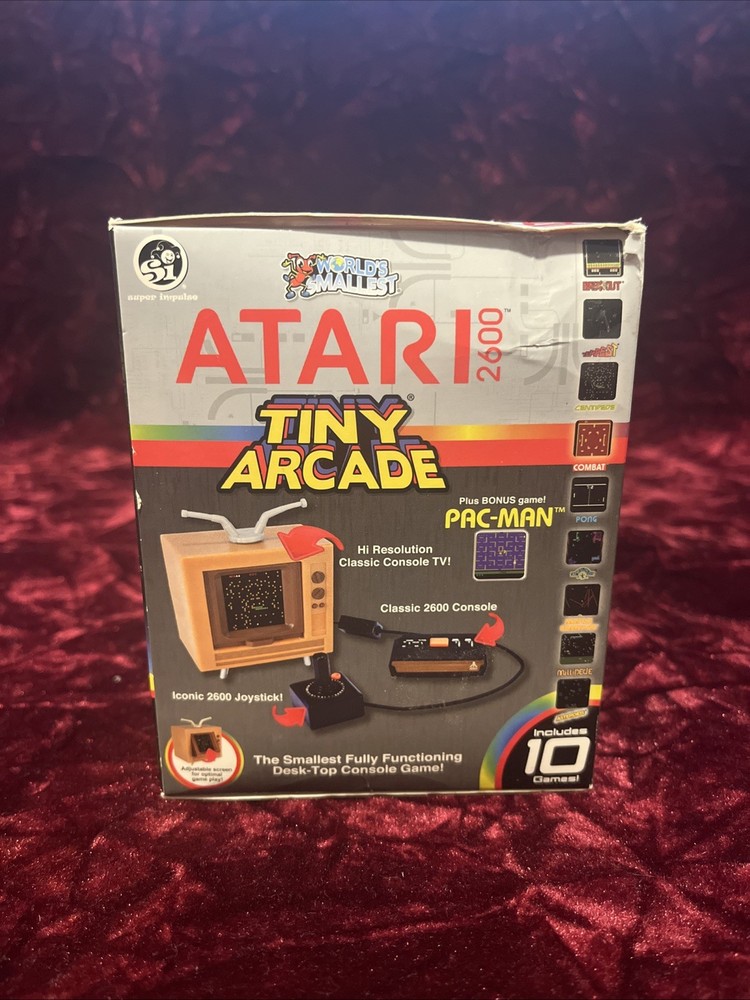 Atari 2600 Tiny Arcade Desktop Console 9 Original Games Including Pac-Man