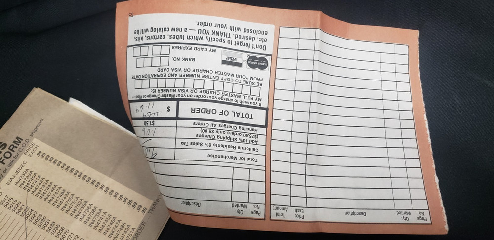 Cornell Electronics Company Mail Order Catalog / Invoice / Price Lists