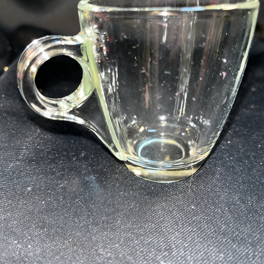 Mid Century Modern Clear Espresso Mug 3” Tall