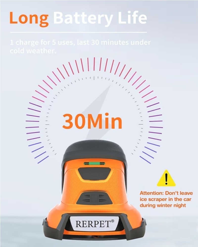 Electric Ice Scraper Cordless Car Windshield Snow Remover Rechargeable