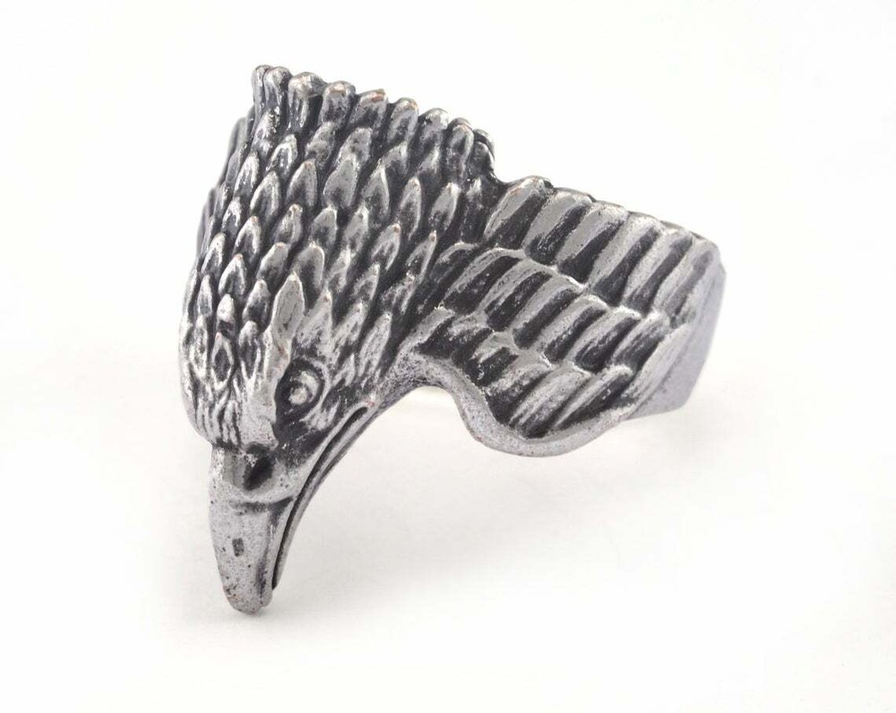Eagle Adjustable Ring Antique Silver Plated Brass 19mm 8.5US innersize Adju 2885