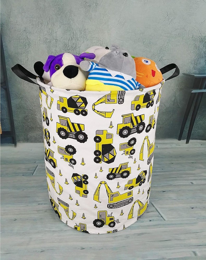 Versatile Round Storage Basket - Waterproof Hamper with Handles, 62.8L Capacity