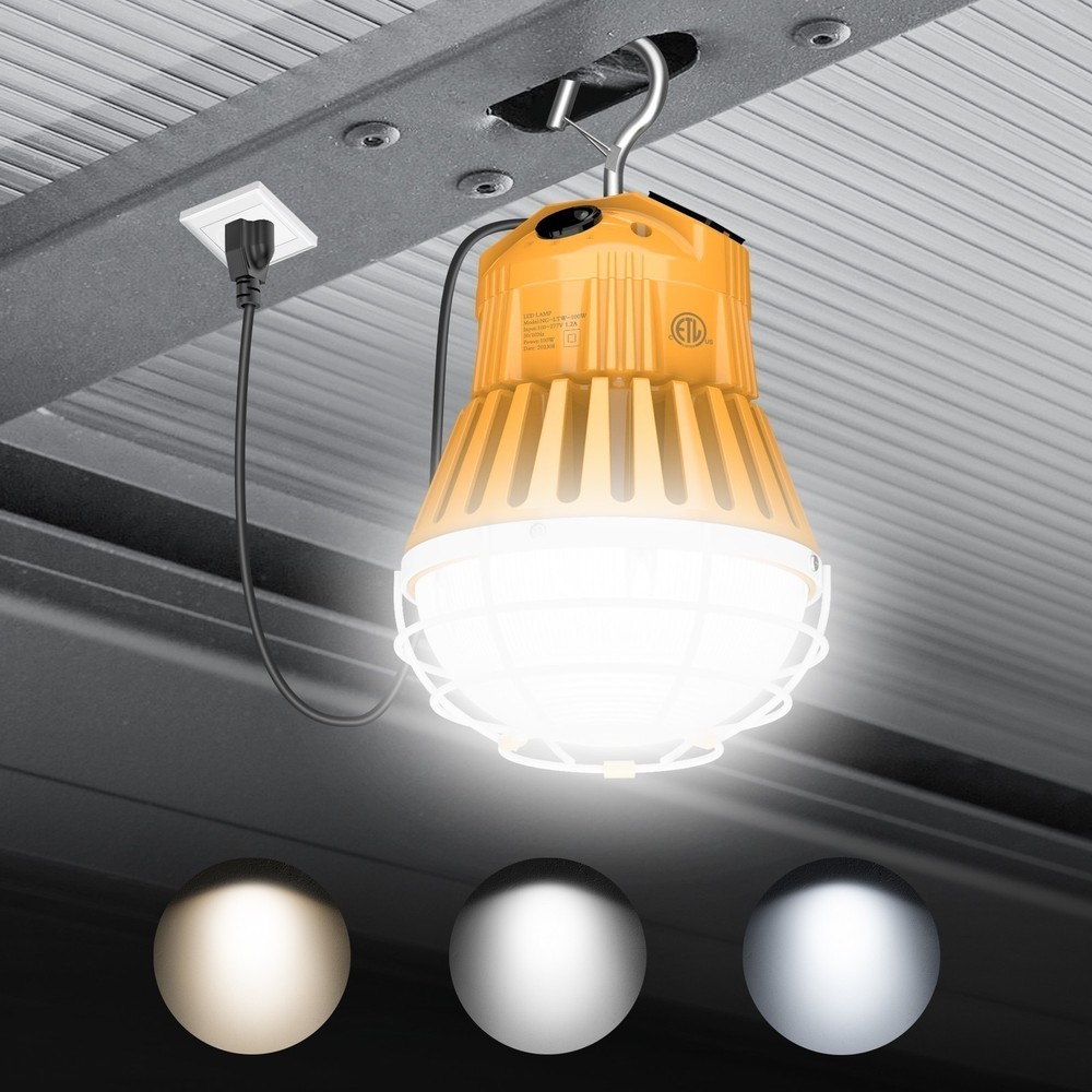 100W LED Temporary Work Light Linkable Construction Lamp with ON/Off Switch&Hook