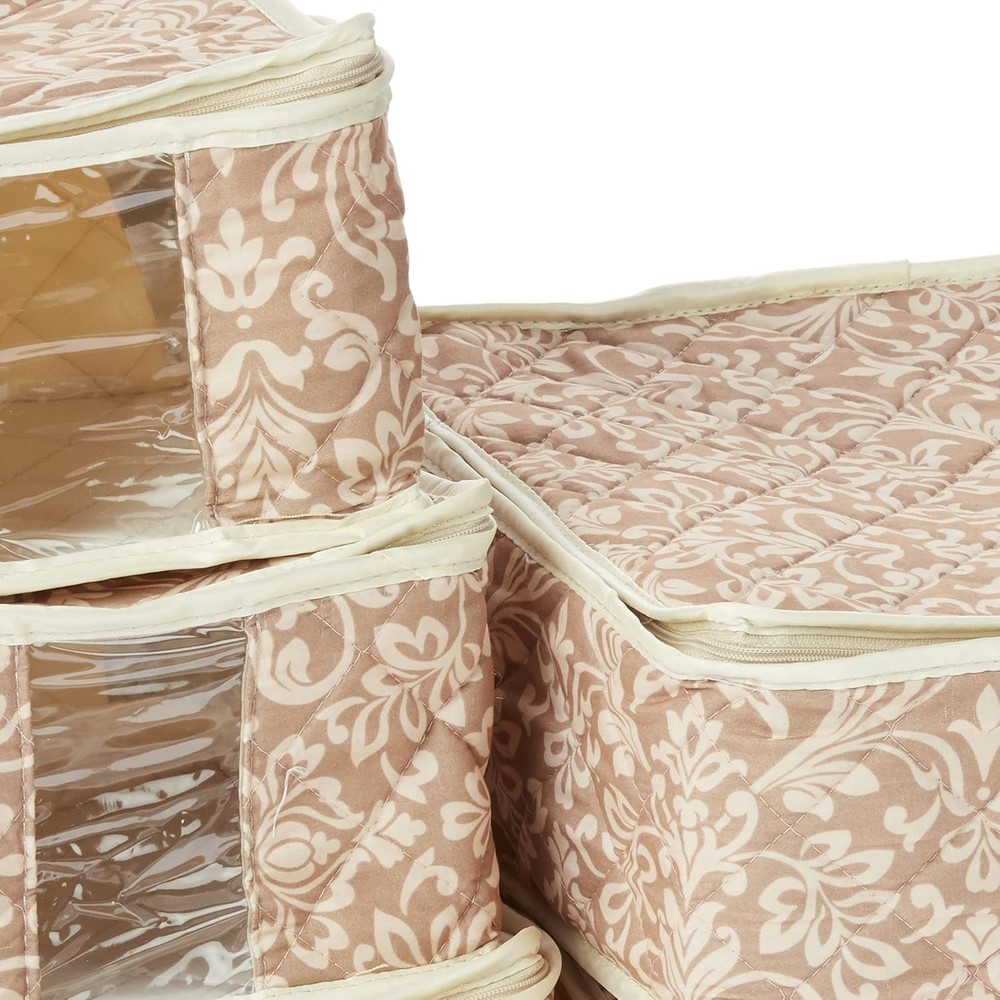 8-Piece Storage Containers Set – China Beige Quilted Stackable Dish & Plate